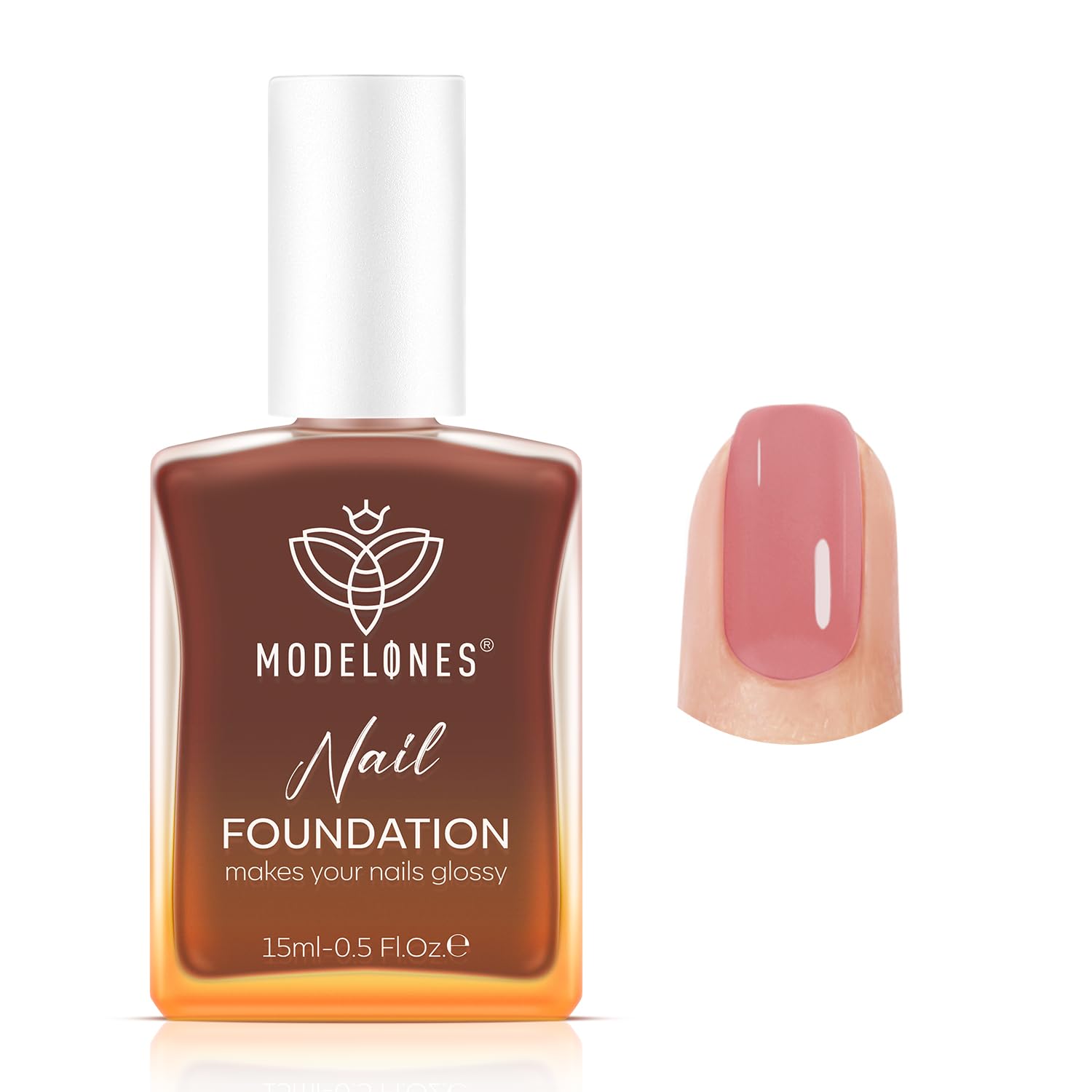 Modelones Nail Strengthener Blushed Berry bottle shows nourishing formula for healthier nails.