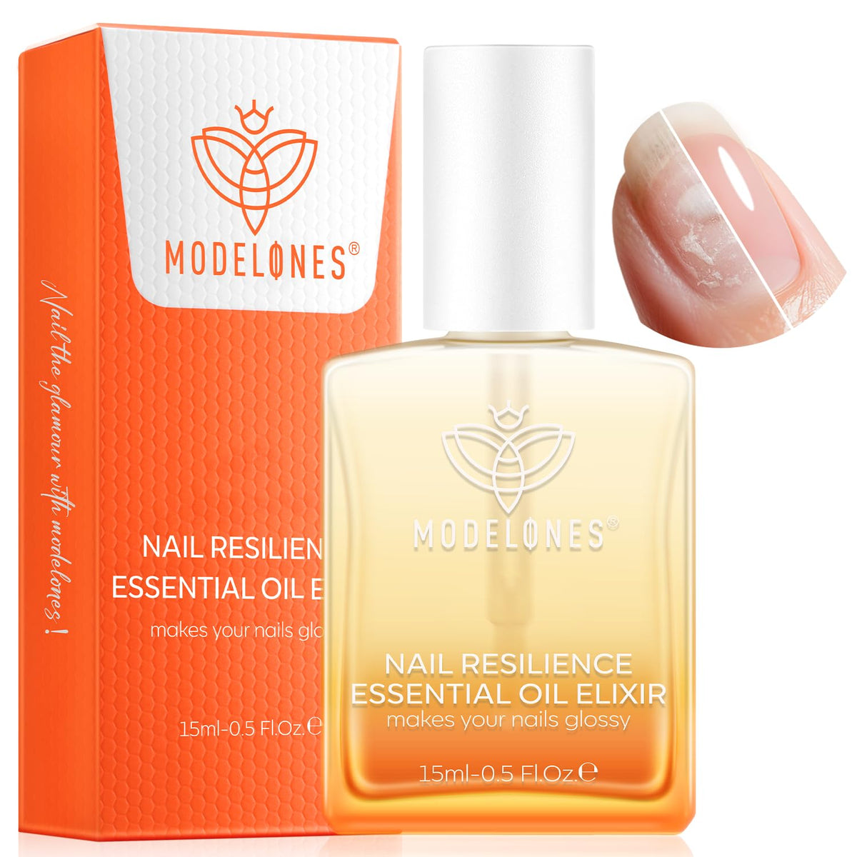 Modelones Nail Strengthener bottle top view for stronger nails