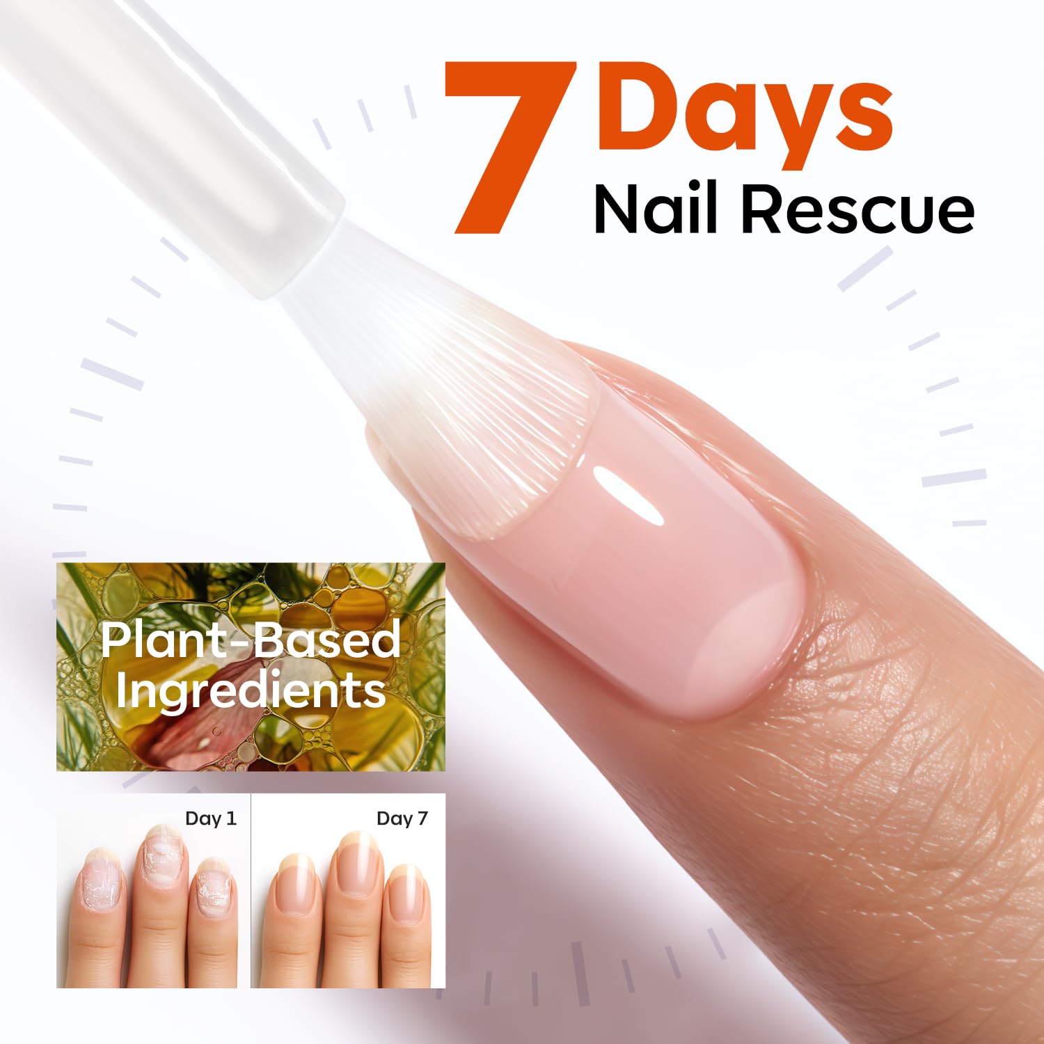 Modelones Nail Strengthener brush applied for smooth, even coverage.