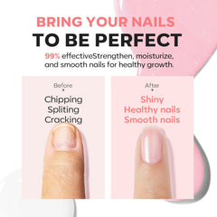 Modelones glitter pink brush applies polish on nails for a smooth, even finish.