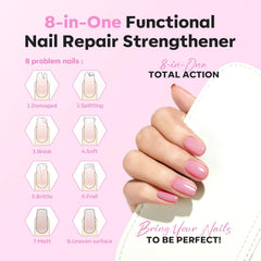 Modelones Nail Strengthener Jelly brush application demonstrates even coating for nails