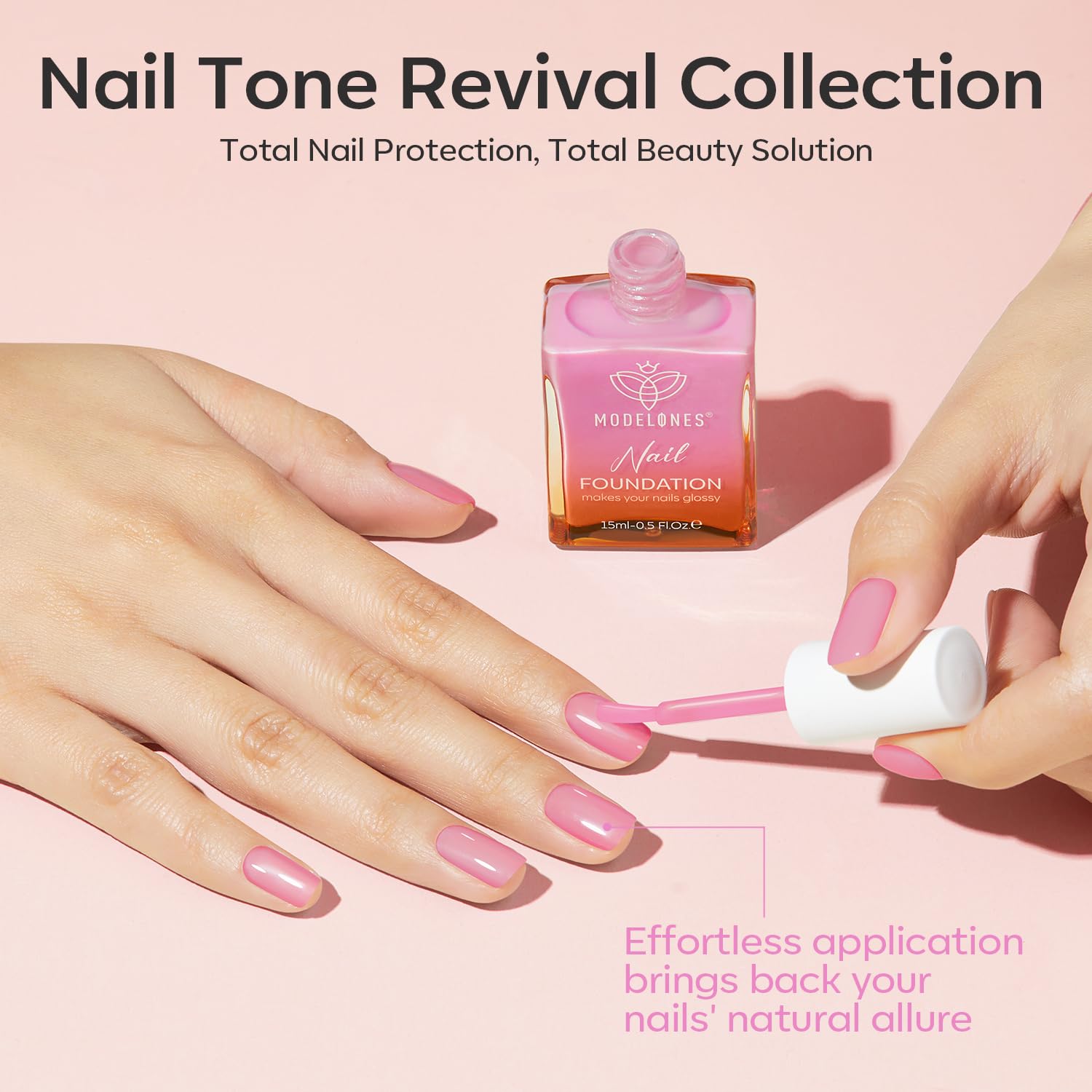 Modelones Nail Strengthener Jelly texture swirl reveals smooth, even formula