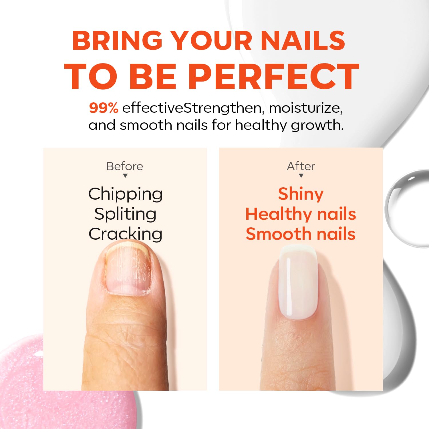 Modelones Milky White application on nail demonstrates natural tint and shine.