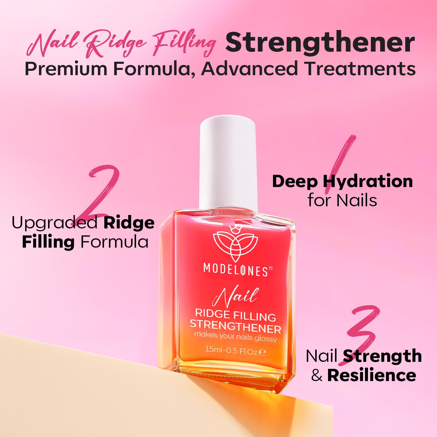 Modelones natural light shot emphasizes a healthy nail finish and shine.