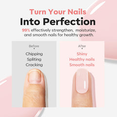 Modelones strengthener application swatch showing sheer pink-white coverage for nails
