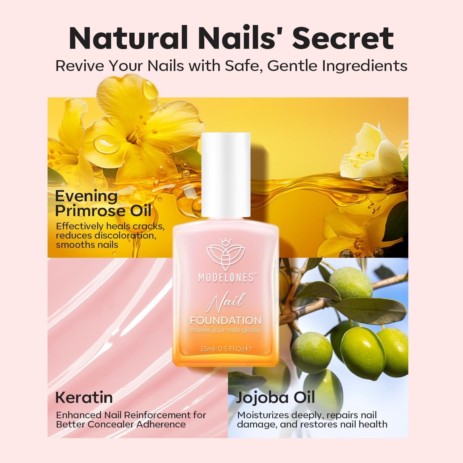 Modelones nail strengthener kit packaging, ideal for gifting.