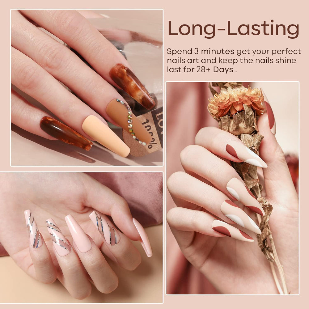 Modelones nails at home with a glossy finish for salon like results