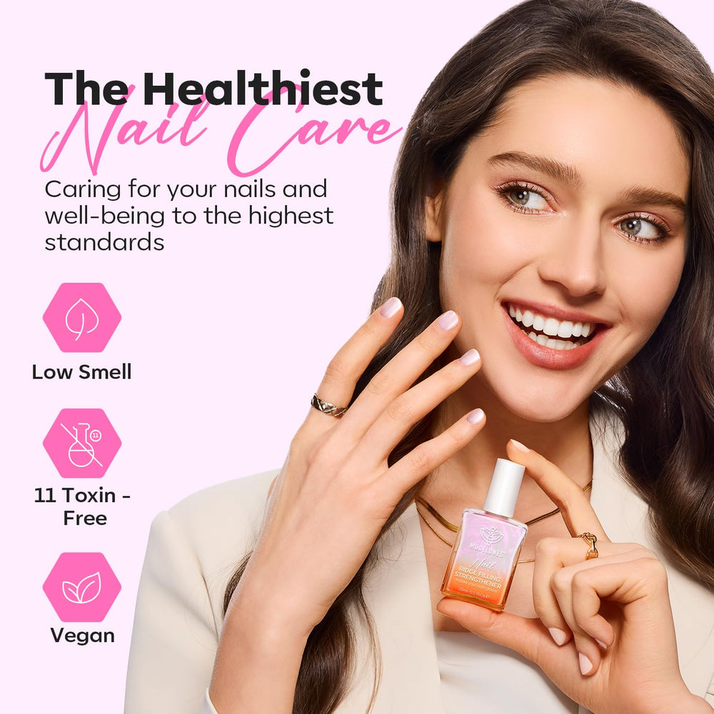 Modelones nails before and after showing gradual improvement with regular use