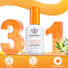 Modelones nails-prep close-up shows oil-free prep for reliable adhesion.