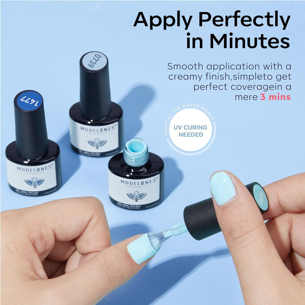 Modelones Navy Blue gel polish deep shade for dramatic nails