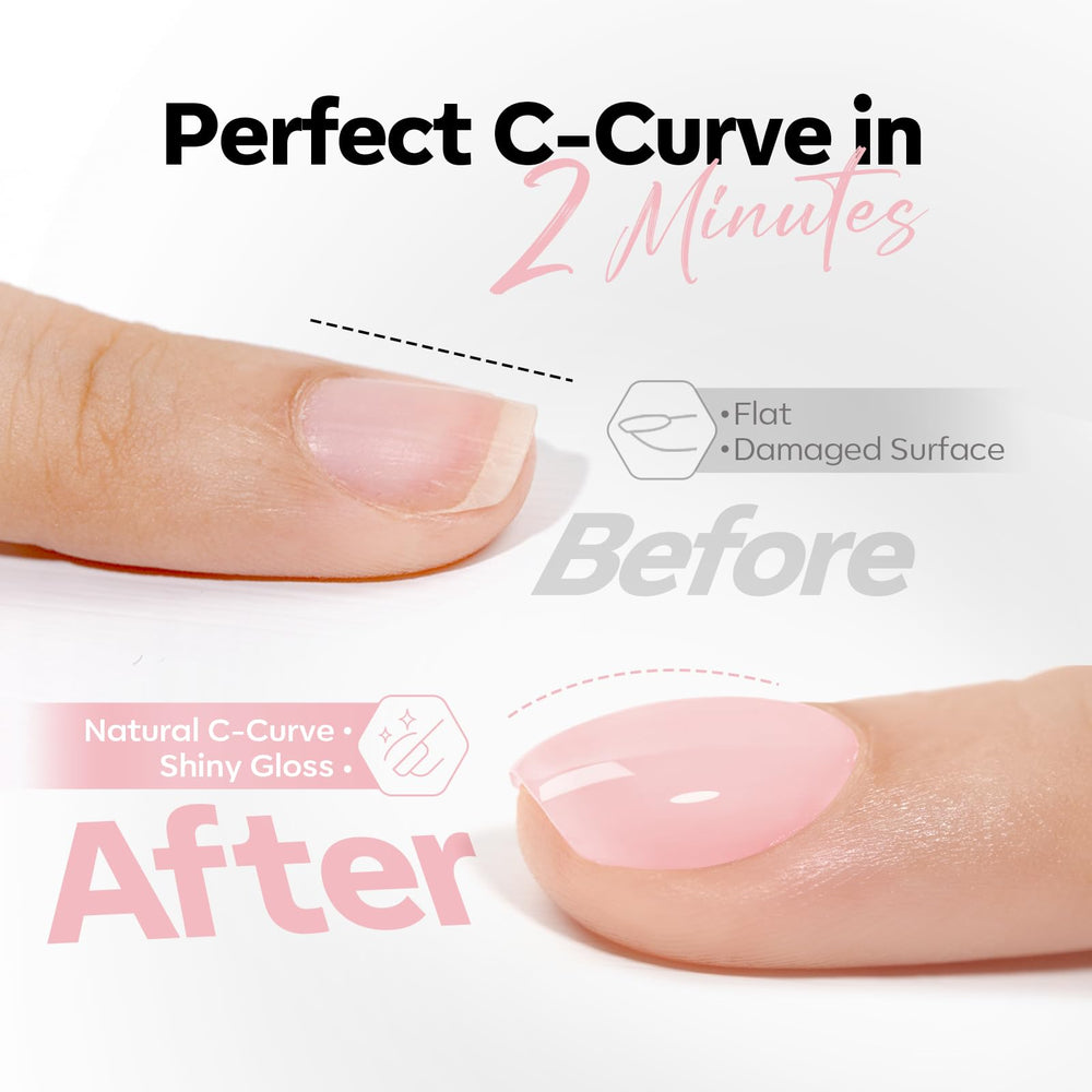 Modelones no-wipe top-coat-free formula saves time during manicures.