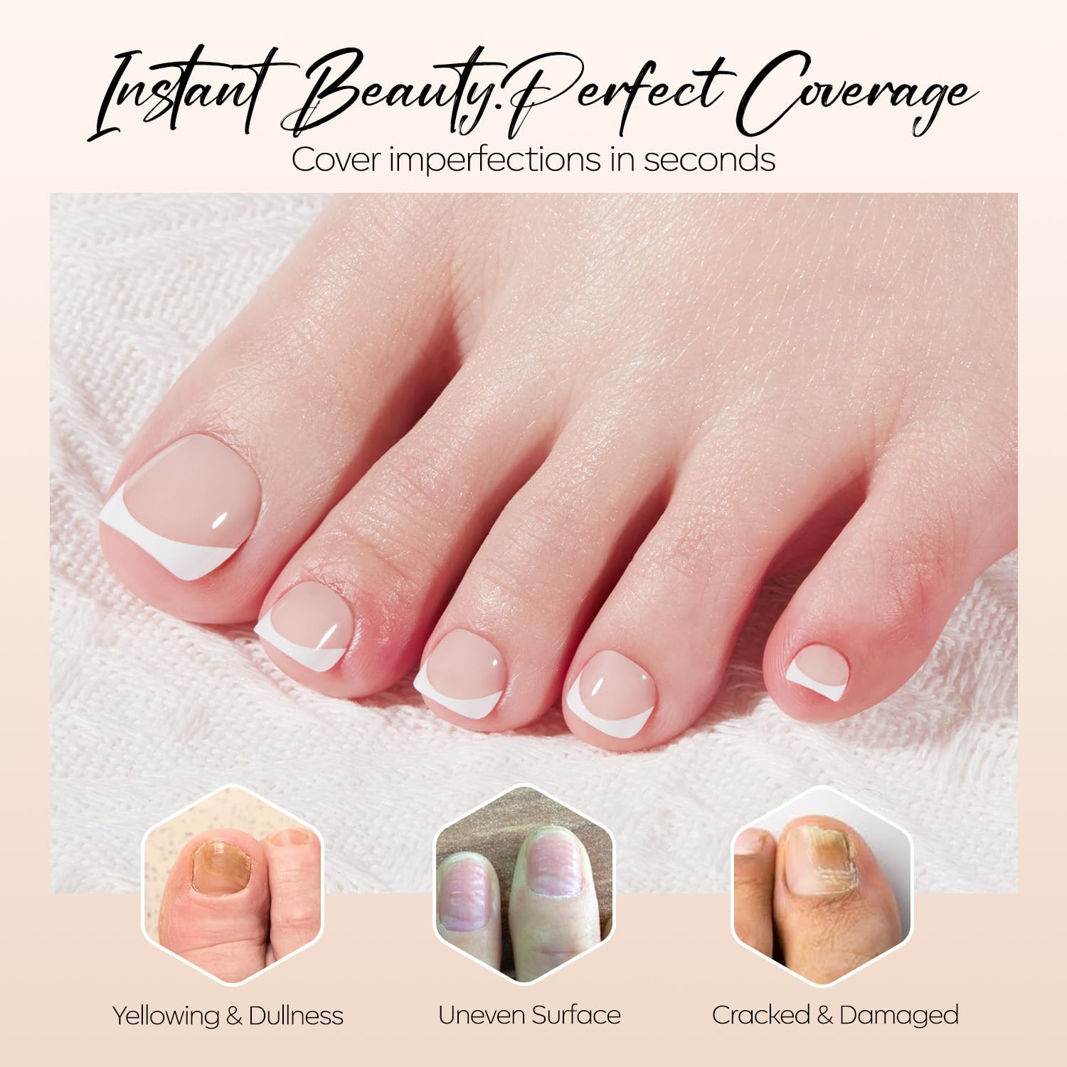 Modelones nude French tip design complements sandals and spring outfits