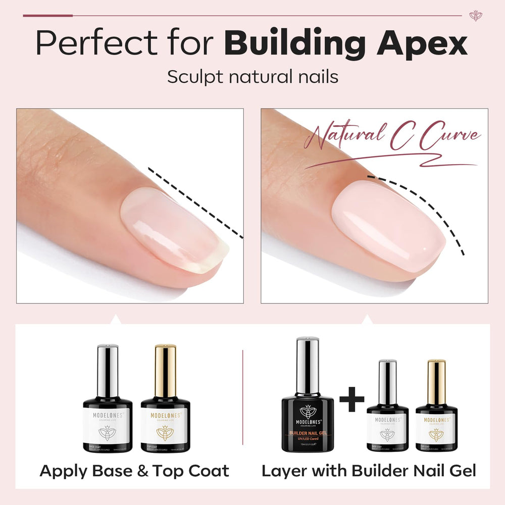 Modelones nude pink nails showcasing a natural looking finish