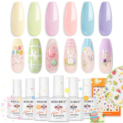 Modelones pastel light pink gel nail polish for soft, long-lasting manicure.
