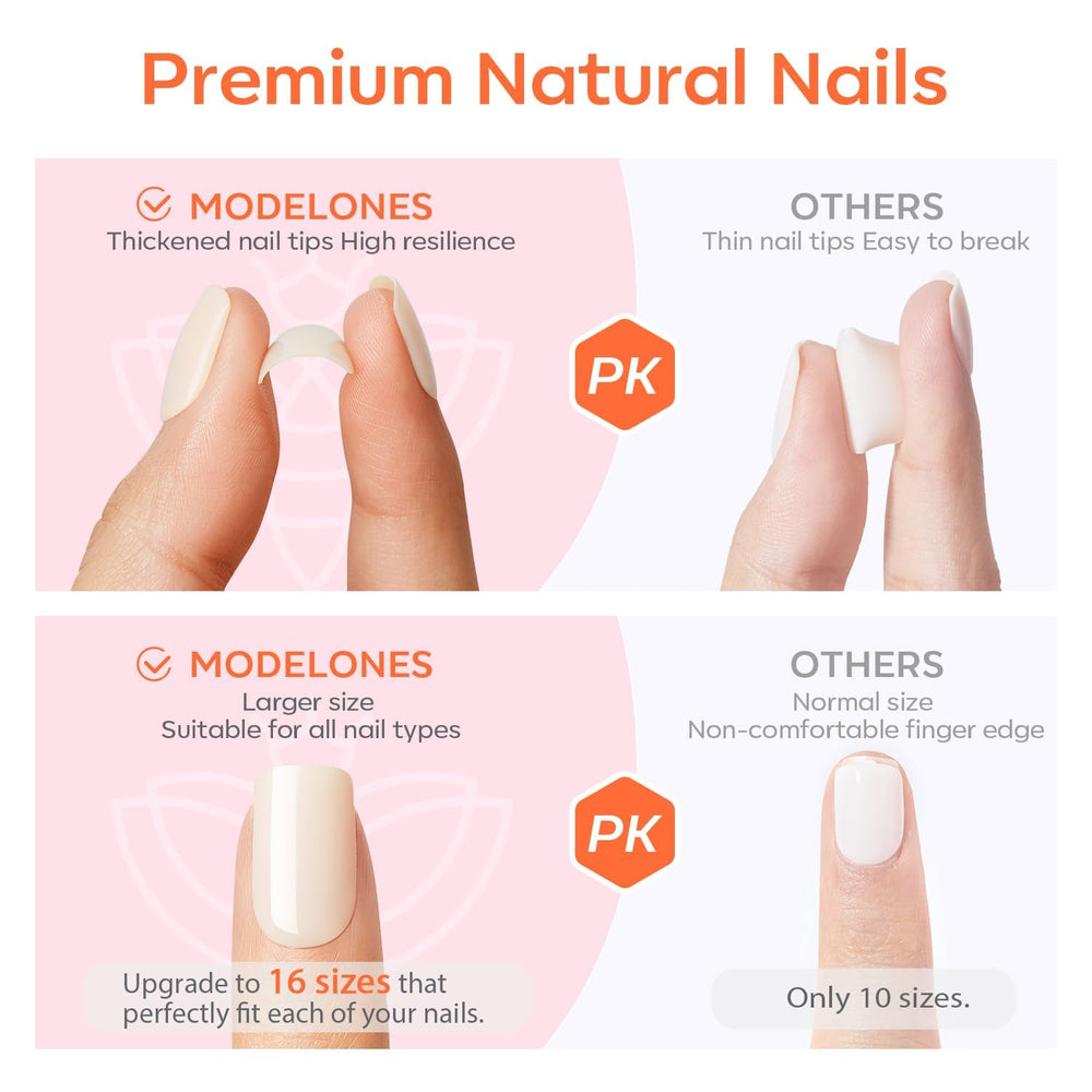 Modelones prep pads for clean nail surfaces before application.