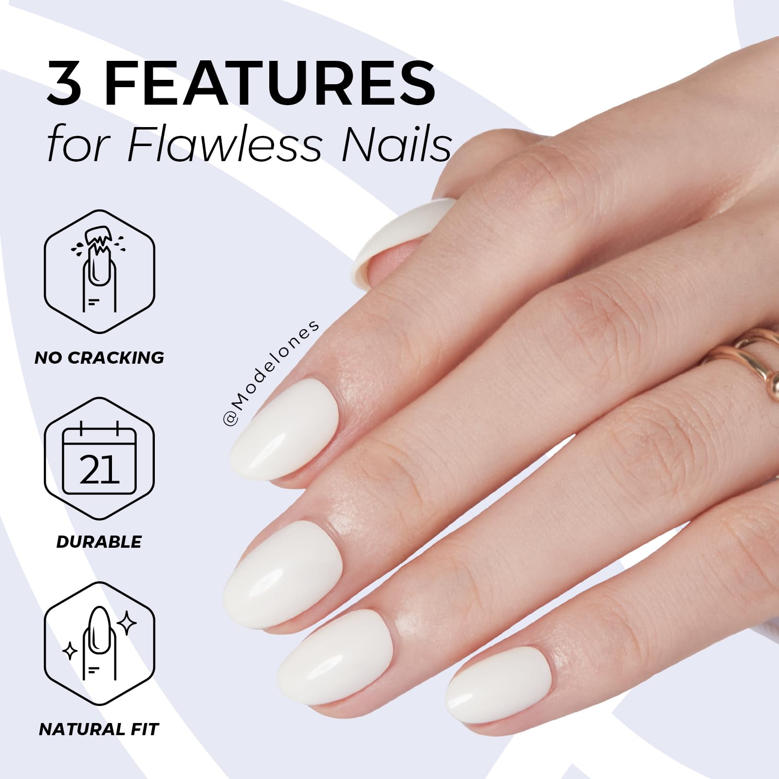 Modelones prep pads ensure clean, oil-free nails before application.