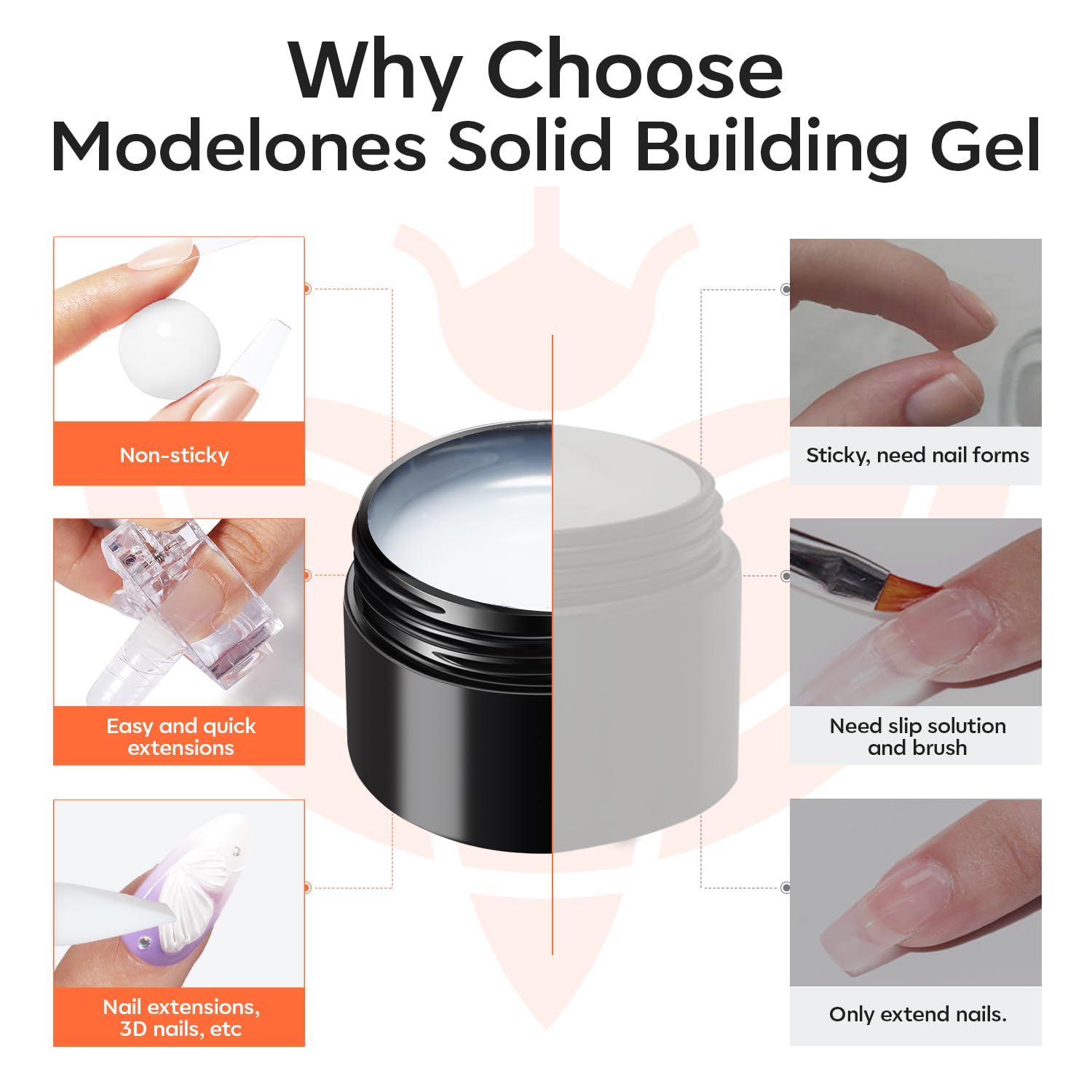 Modelones safe low-odor gel suitable for sensitive nails