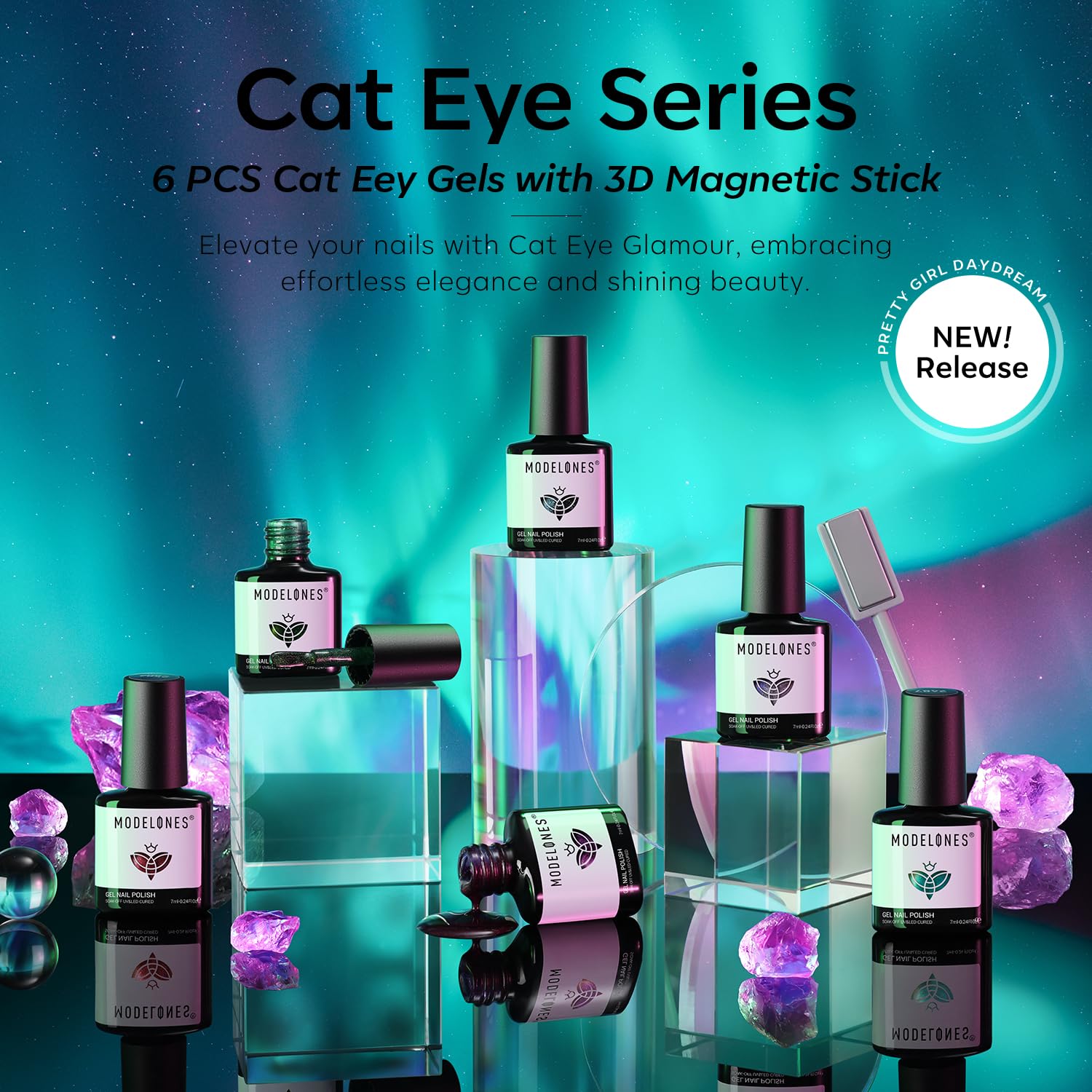Modelones shimmery pigment nail polish for vibrant patterns before cure