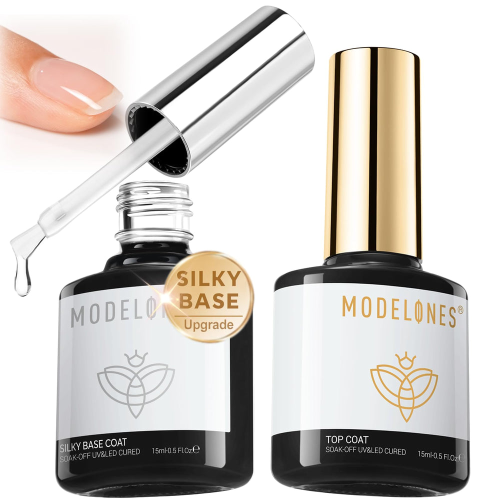 modelones silky base gel bottle for smooth, even coverage during at-home manicures.