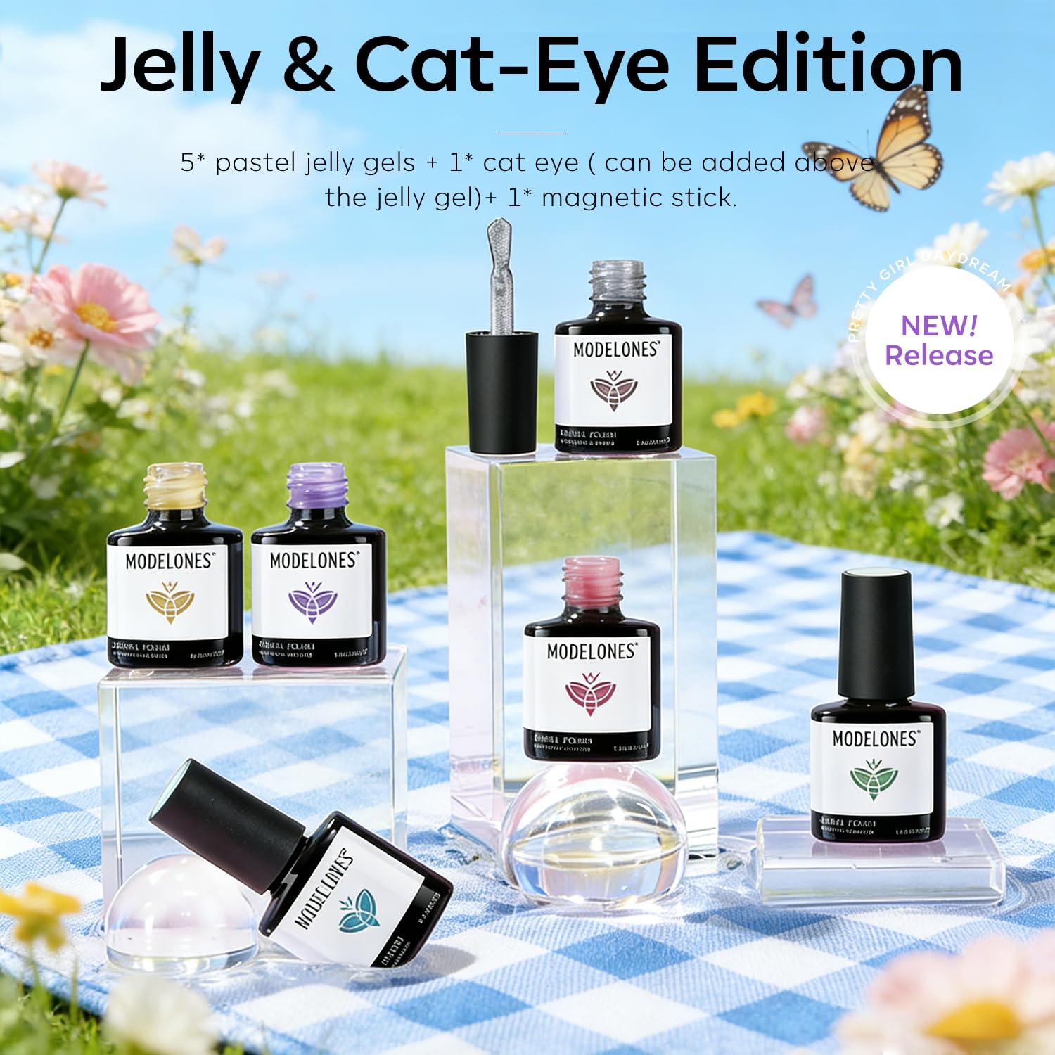 Modelones silver cat eye gel with magnetic effect for standout nails.