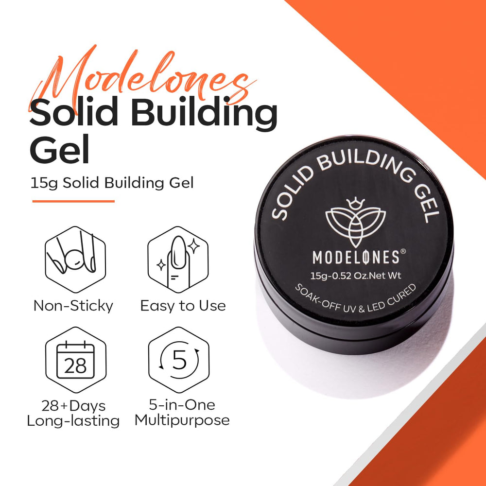 Modelones solid nail builder gel for lasting extensions