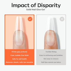 Modelones 30g solid glue on nail tip during long-lasting wear test