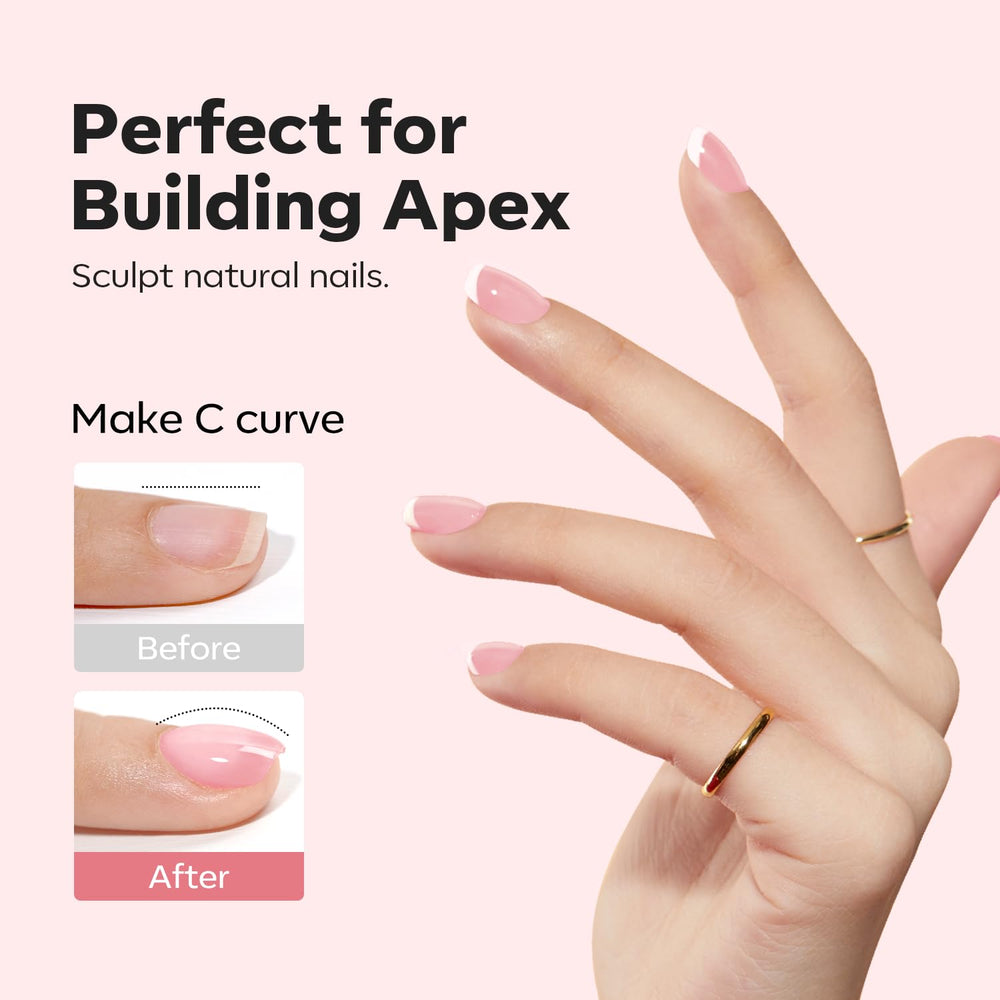 Modelones curing under UV or LED lamp in 60-90 seconds for quick at-home sessions.