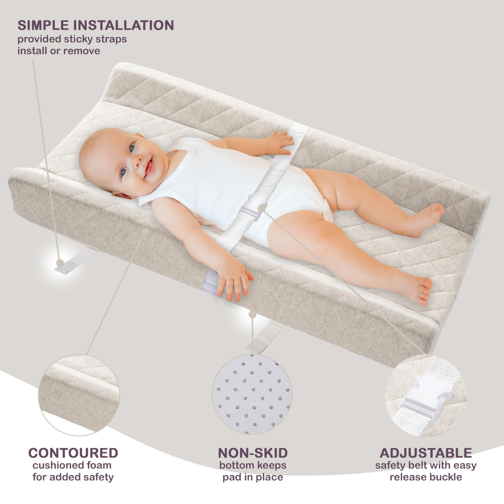 Modera baby changing pad organic cotton cover removable for easy washing
