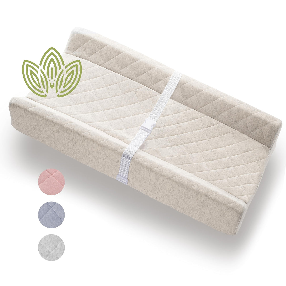 Modera baby changing pad with soft cushioned topper for gentle diaper changes