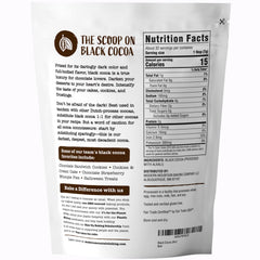 Modern Mountain Black Cocoa Powder Dutch-process jar emphasizes rich flavor without bitterness.