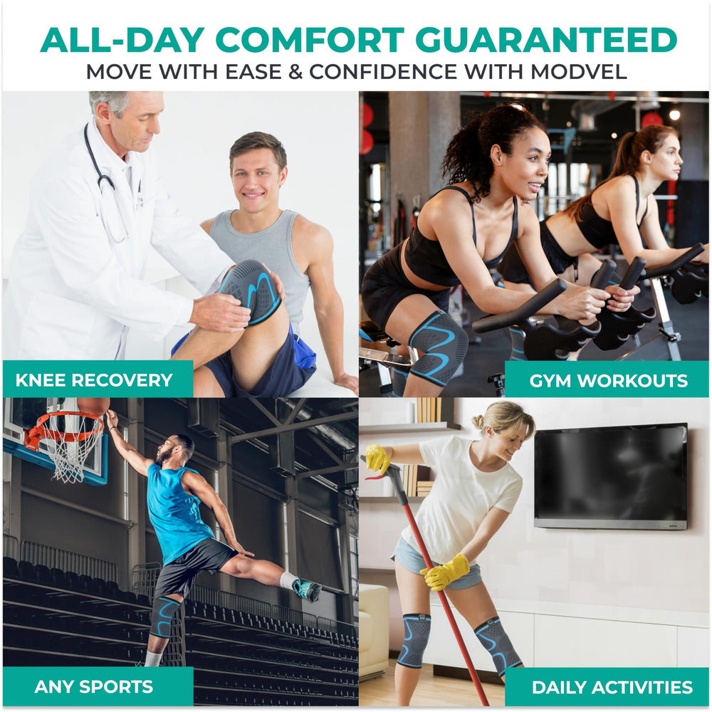 Adjustable straps on Modvel knee brace customize compression