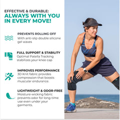 Modvel knee brace unisex fit suits men and women for versatile daily wear.