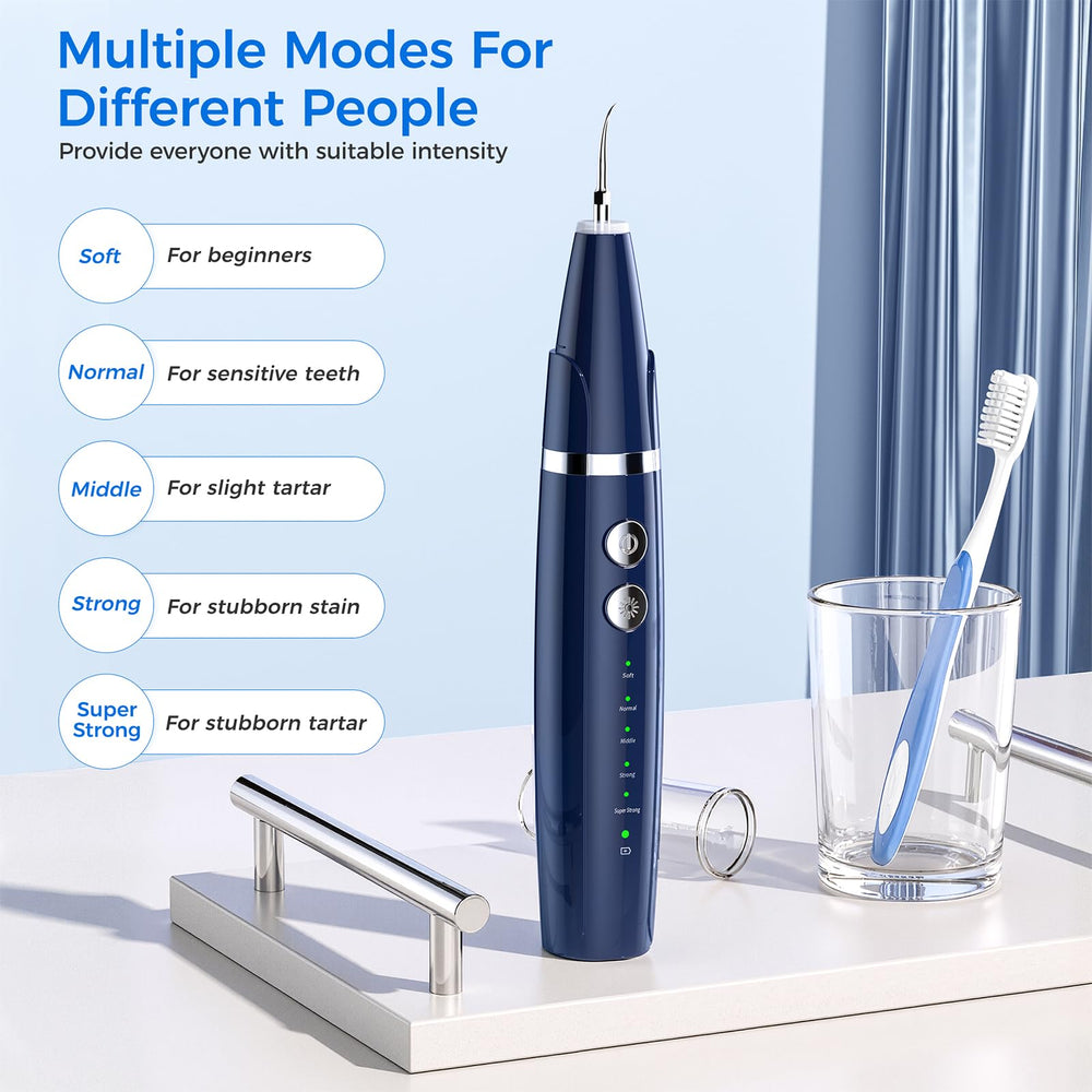 Moeckearla teeth cleaning kit with LED light enables precise visibility during use.
