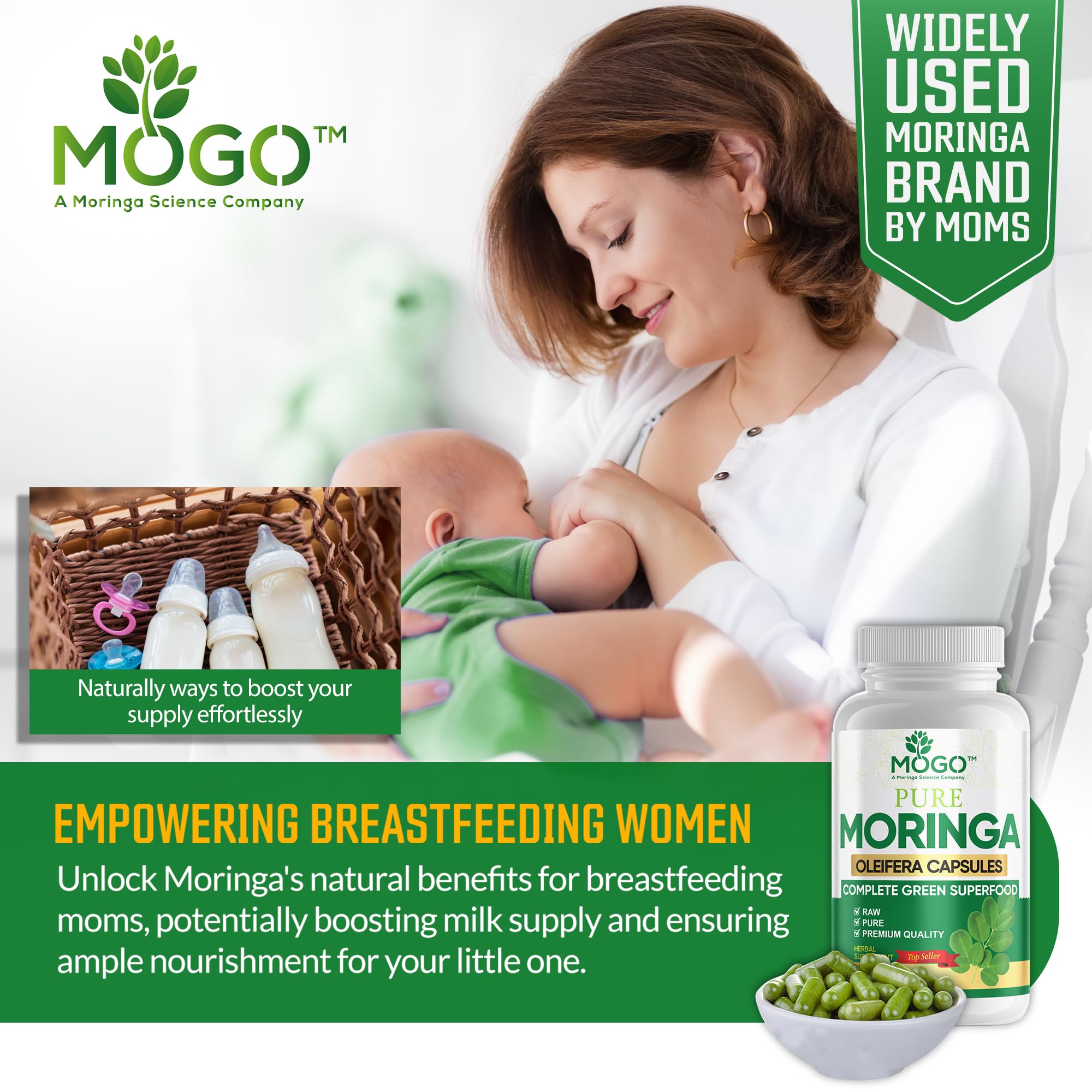 MOGO Moringa capsules lactation use suggestion for breastfeeding support