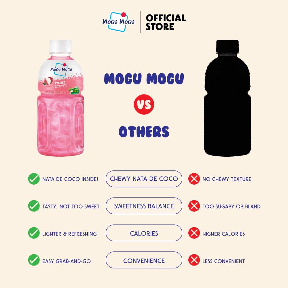Mogu Mogu lunchbox-friendly juice boxes for quick hydration.