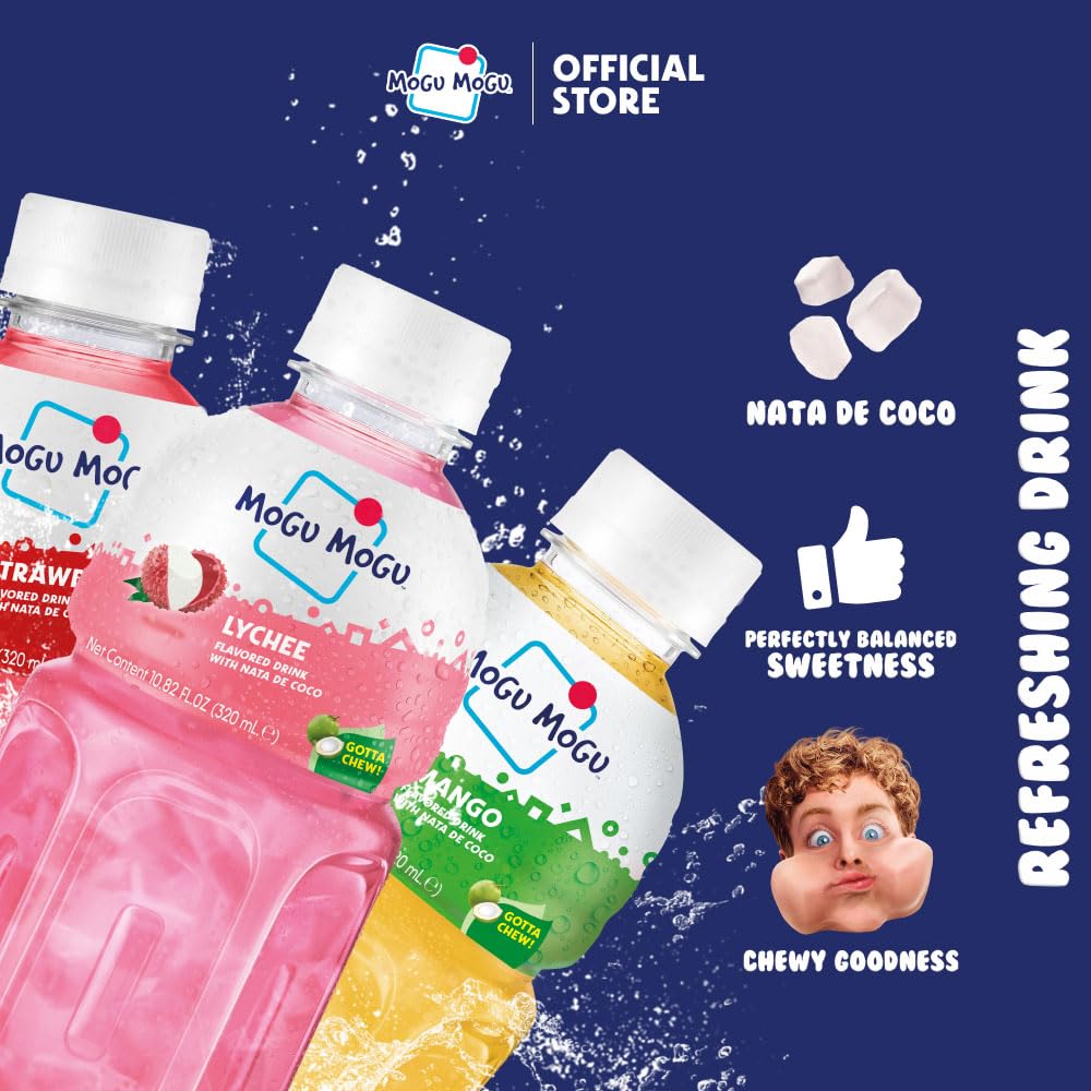 Mogu Mogu Lychee flavor juice bottle, refreshing on-the-go option.