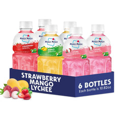 Mogu Mogu variety pack bottles with coconut jelly, ideal for kids and adults.