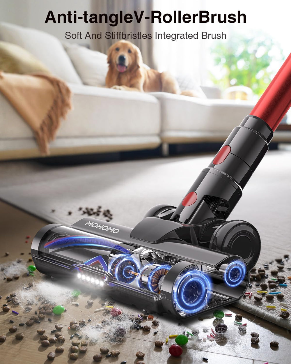 mohomo 1.8L dust bin minimizes frequent emptying during cleaning