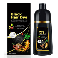 MOISTAR Black Hair Dye Shampoo 3 in 1 being applied for gray coverage