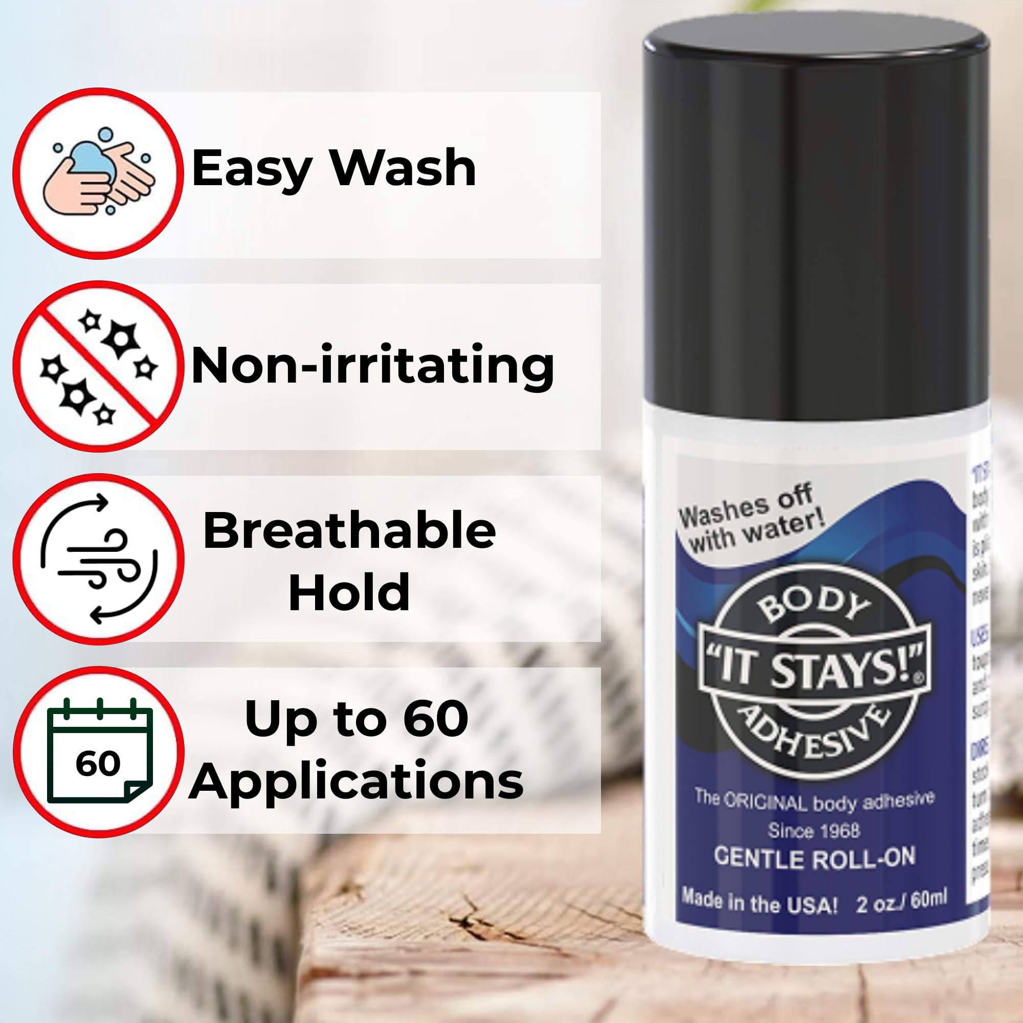 Mojo It Stays Roll-On securing compression socks for a stay-in-place fit.