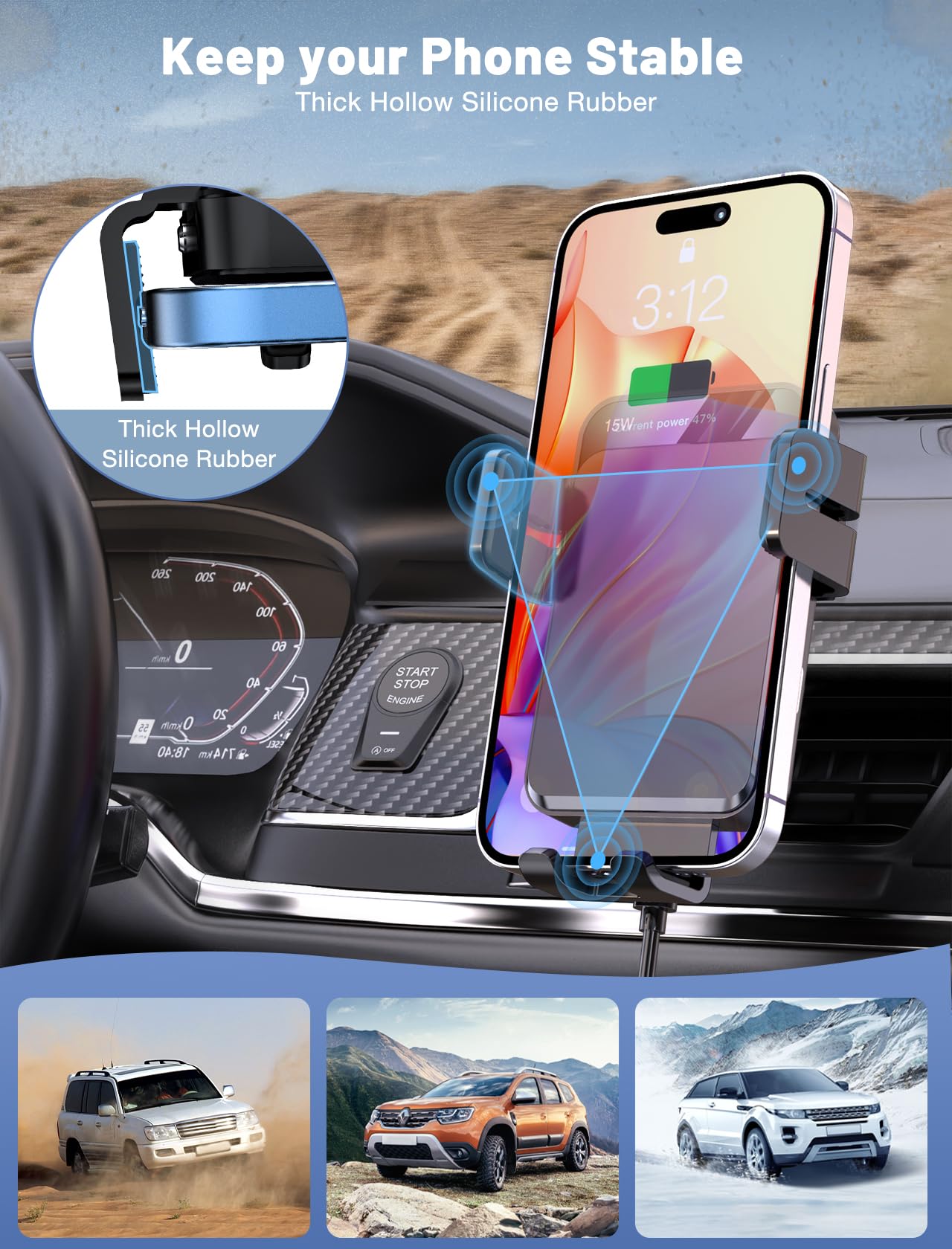 MOKPR case-friendly charger works through cases up to 4 mm thick.