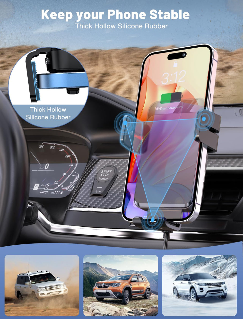 MOKPR case-friendly charger works through cases up to 4 mm thick.