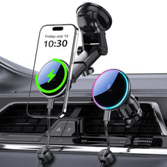 MOKPR MagSafe car mount charger keeps your iPhone secure for safe, hands-free navigation.