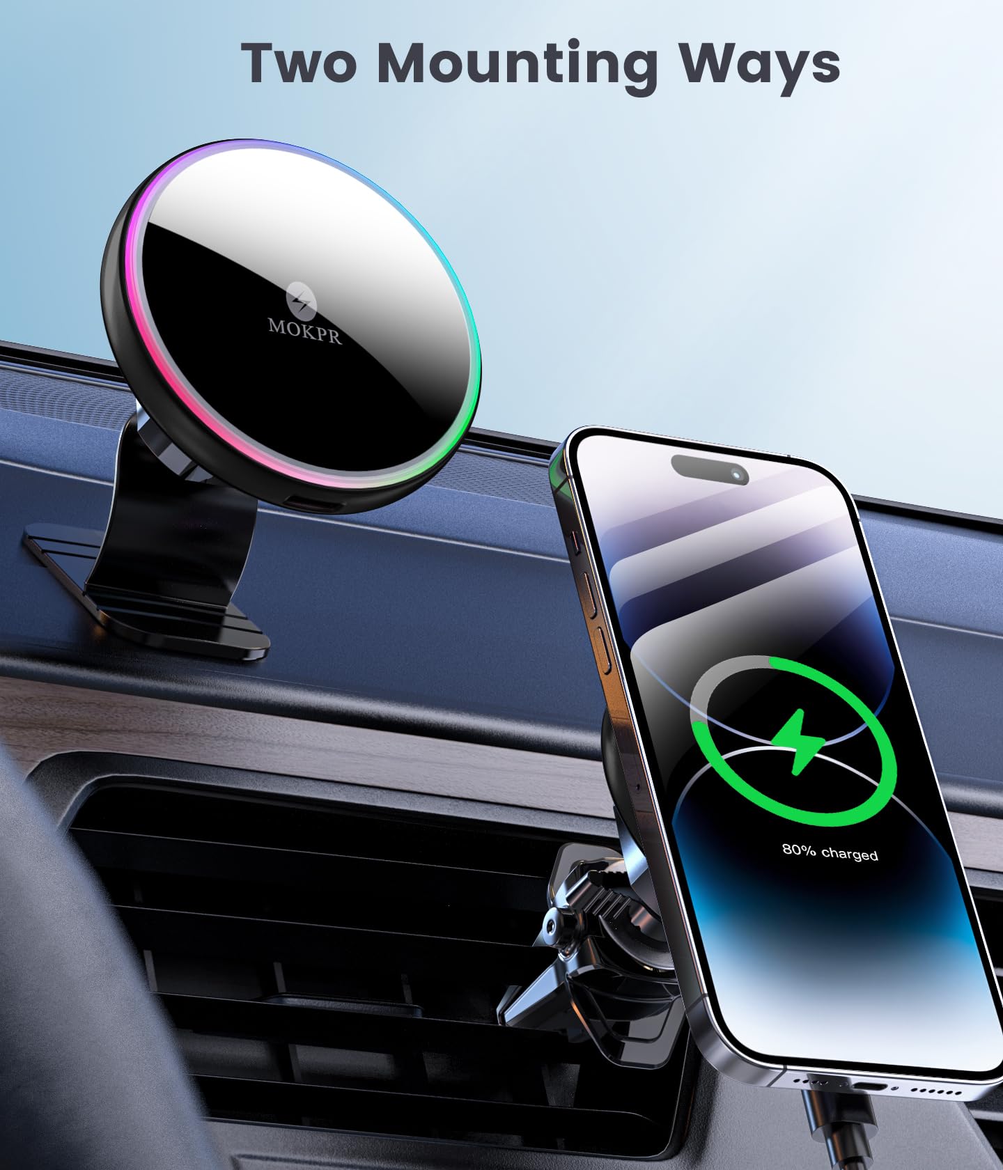 MOKPR MagSafe vent-mount holder keeps your phone secure on the road.