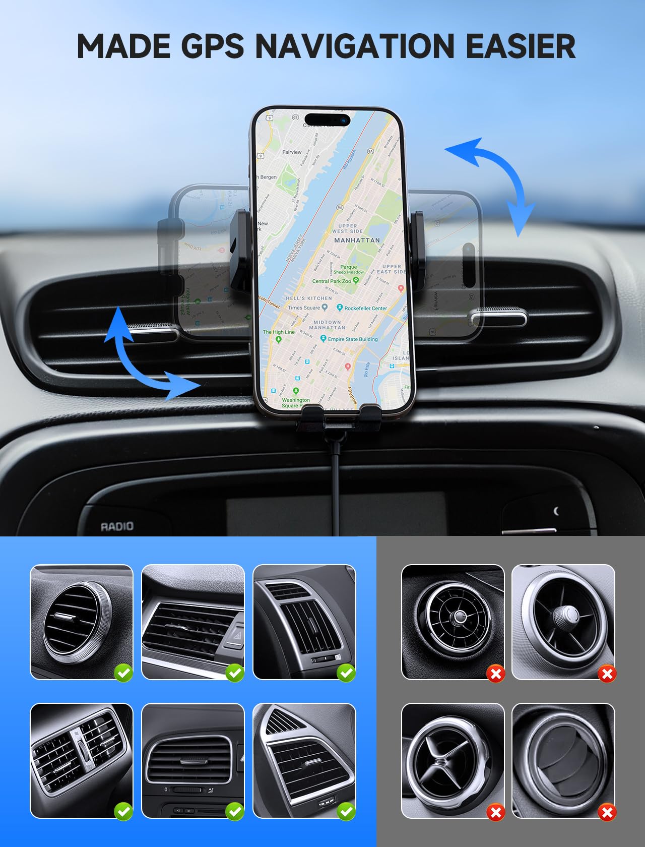 MOKPR auto-alignment feature centers the phone for optimal charging