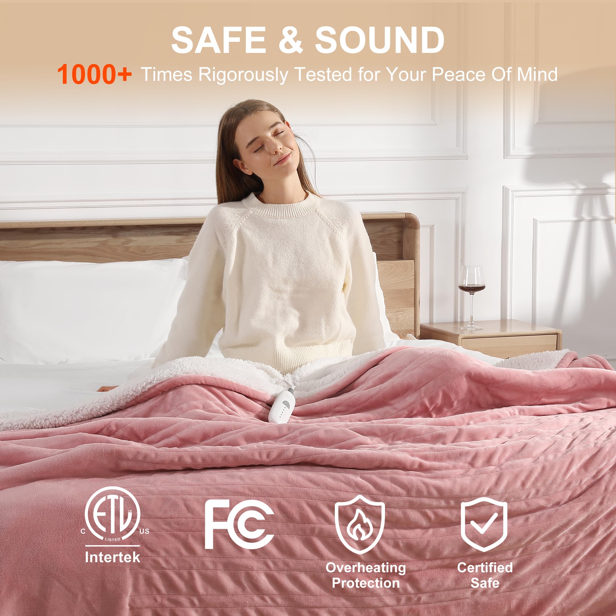 Molatink heated throw controls for easy temperature adjustments.