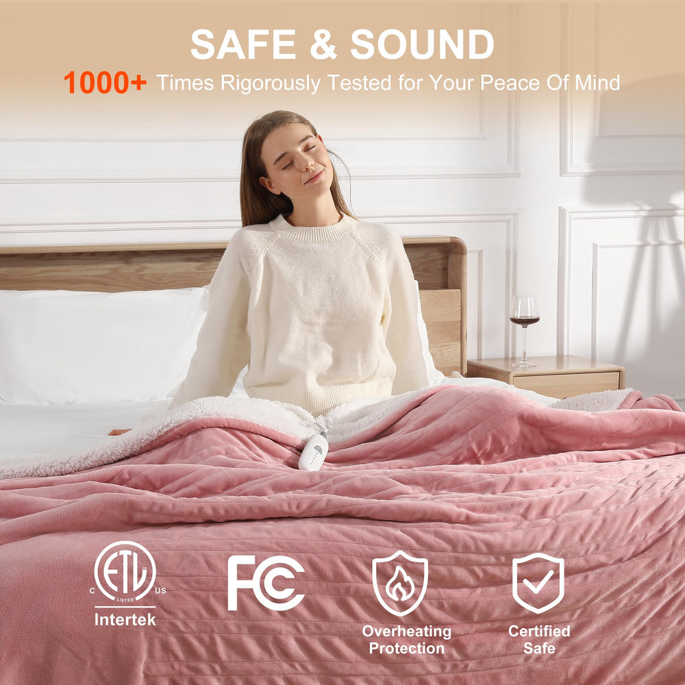 Molatink heated throw controls for easy temperature adjustments.