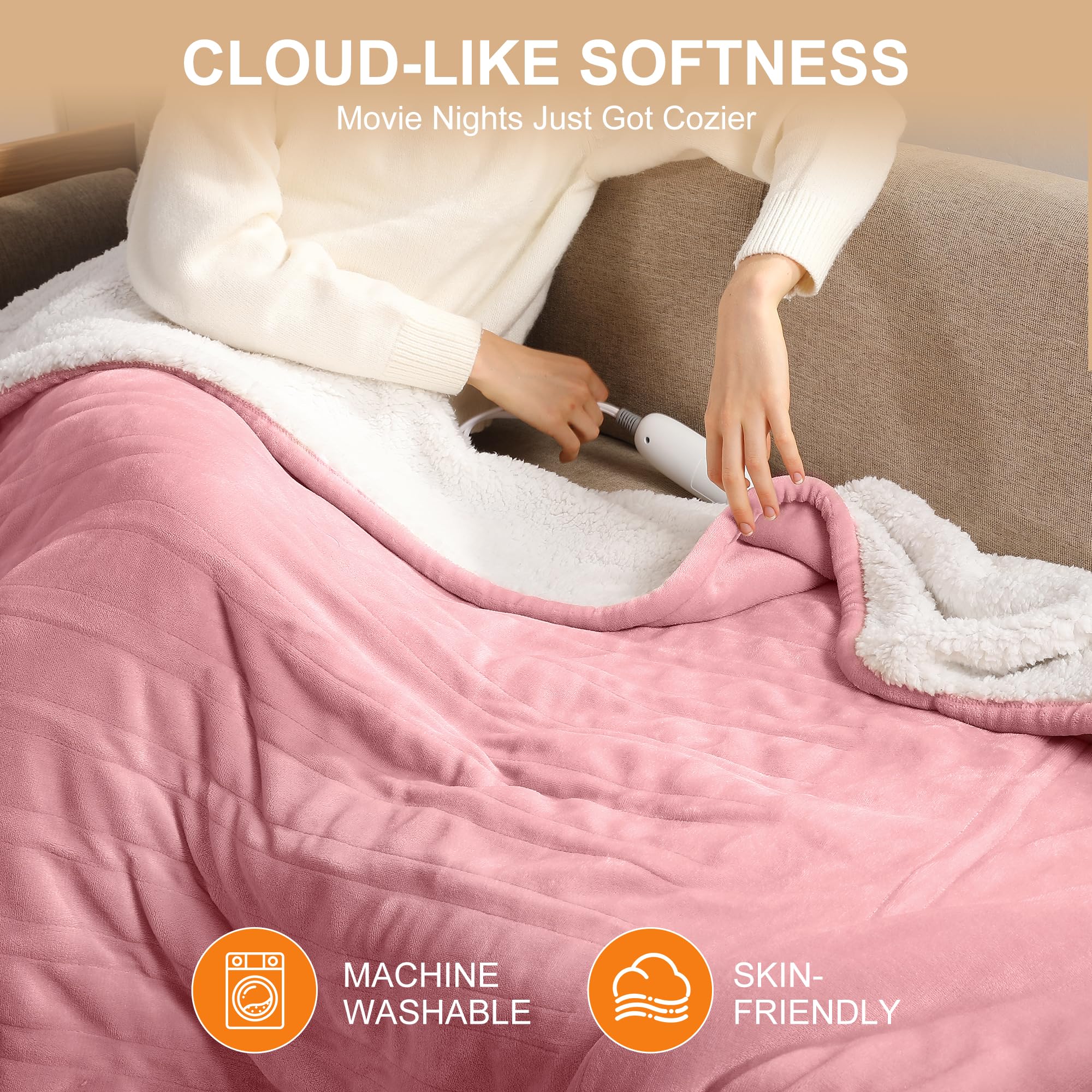 Molatink heated throw auto-off feature for safe overnight use.