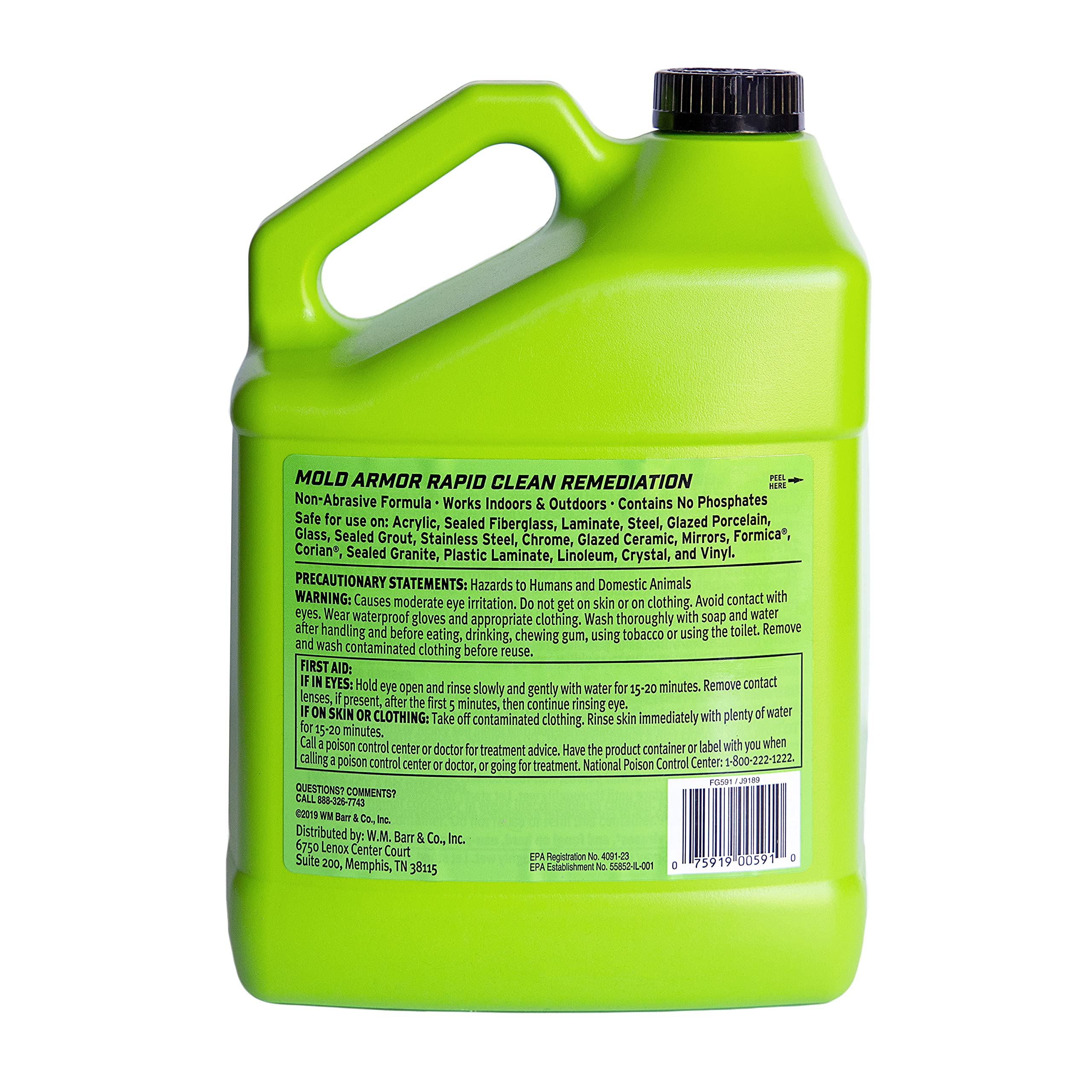 Mold Armor Rapid Clean Remediation spray in action on a kitchen counter for quick results.