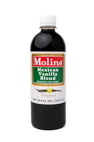 Molina Vanilla 2-pack label highlighting Mexican heritage and versatile flavor for desserts.